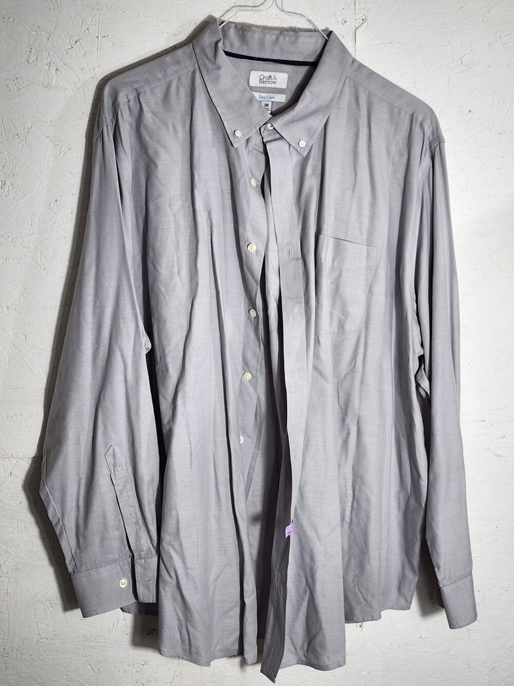 croft and barrow mens shirts Gray Solid 2XB
